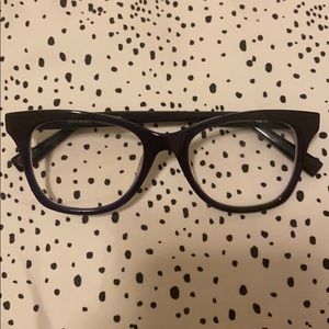 Warby Parker Hallie navy blue crystal glasses